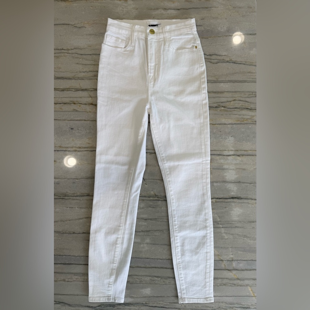 FRAME Denim Ali High Rise Cigarette Jeans White Size 23 NWT